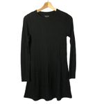 Topshop Black Ribbed Long Sleeve Swing Mini Dress 6 Photo 1