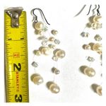 sterling silver floating freshwater pearl and crystal earrings Photo 5