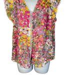 Kate Spade ‎ Floral Dots Burnout Blouse in Pink Multicolor Size XS Photo 2