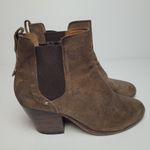 Rag and Bone  ANNE BROWN TAUPE LEATHER STACKED HEELED BOOTS 38.5 Photo 1