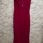 Katie May Edgy Cutout One Shoulder Gown, Magenta Photo 4