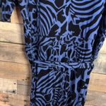 Lisa Rinna Blue And‎ Black Animal Print Belted Jumpsuit Size 10 Photo 6