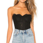 Bardot  Oskar Bodysuit Orchid in Black X-Small New Womens Strapless Corset Top Photo 0