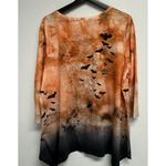 One World Halloween Top Womens Plus Size 2X Witch Orange 3/4 Sleeve V-neck Knit Photo 3