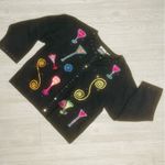 Vintage lanie New York long sleeve embroidered sweater cardigan w/ cocktails Black Size undefined Photo 1