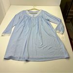 Eileen West Blue Lace Long Sleeve Cozy Sweater Knit Short Nightgown Medium‎ NEW Photo 2