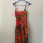 Farm Rio  x Anthropologie Ruched Tie-Front Tropical Resort Colorful Dress Size XS Photo 6