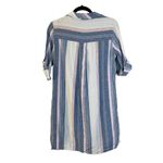 Laju Los Angeles Linen Striped Tunic Mini Dress Women's Size Small Blue Photo 4