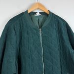 Cj Banks Bomber Jacket Women's 3X Kelly Green Quilted Corduroy Full Zip Outdoor Photo 1