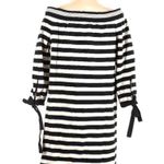 J.Crew Striped Off The Shoulders Navy Muslin Dress Size S Small Bow Tie Photo 3