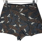 ZARA Trafaluc High Waist Tripical Patterned Shorts XS Black, Orange, Blue Photo 0