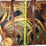 Salvatore Ferragamo  Jungle Coated Canvas Leather Shoulder Strap Tote Lined Bag Photo 8