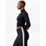 Athleta  M Momentum Seamless Crop Half Zip Black Medium Regular Photo 2