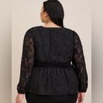 Torrid  Peplum Chiffon Clip Floral Blouson Sleeve Top SIZE 3 Photo 1