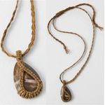 Free People  Vacation Pendant Necklace NWT Turtle Macrame Gemstone Bohemian Photo 4