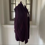 Donna Karan  Wool Ribbed Kinit Cardigan in Purple, Size M/L New w/Tag Photo 3