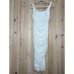 Lulus NWT  V.I.P. Treatment White Mesh Ruched Bodycon Midi Dress Party Sexy Sz S Photo 1