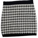Babaton Aritzia  Salvatore Italian Merino Wool Tweed Knit Skirt Black White Large Photo 10