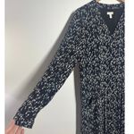 Garnet Hill  Dress Women's Size 8 Floral Black Drop Waist Button Up Pocket Modest Photo 2