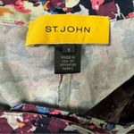 St. John Abstract Floral Multicolor Straight Leg Cropped Pants Size 8 Photo 2