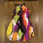 Trina Turk  Halter Wavelengths colorful tie dye sleeveless silk mini Dress 4 Photo 7