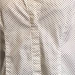 Apt. 9 POLKA DOT WOMANS BUTTON DOWN ROLL TAB SLEEVED BLOUSE WITH COVERED PLACKET SZ LG Photo 8