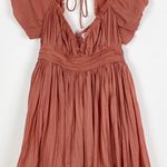 ASOS DESIGN plisse mini dress with puff sleeve in rose size 8 Photo 0