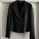 Elie Tahari  New Lambskin Leather Distressed Sally Jacket Size Large in Black Photo 0