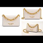 Kate Spade  Mini Crossbody Cardholder on Crystal Chain – Neutral + Gold Photo 2