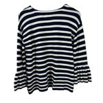 John Paul Richard Navy & White Striped Knit Top Bell Sleeve Sweater Women's M Blue Size M Photo 8
