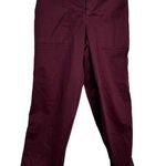 Proenza Schouler White Label Women Burgundy Cotton & Linen Tapered Pant Photo 2