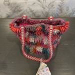 NWT Colorful Beaded Fringe Pearl Rainbow Multicolor Bag Photo 3