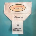 Talbots Paisley Floral Velvet Stretch Blazer Jacket Size 10 Green Blue Teal Photo 6