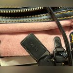 Coach 1941 Rogue 25 with Tea Rose Applique Black Pink Pebble Leather 87065 Photo 7