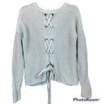 Lucky Brand Mint Green Chunky Knit Lace Up Sweater Size S Photo 1