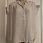 Aerie Light Weight Shear White 1/4 Button Blouse Size Small Oversized Photo 0