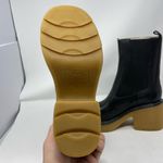 Marc Fisher NEW  Fredy Boots 8 Black Leather Chunky Block Heel Lug Sole Pull On Photo 4