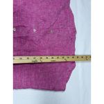 Sigrid Olsen  Pink Linen Button Down Shirt Roll Tab Sleeve Size SM Photo 4