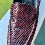 Sesto Meucci Vintage Maroon snakeskin Heeled loafers Photo 6