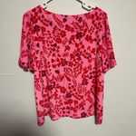 Ann Taylor  Pink and Red Patterned Blouse Photo 4