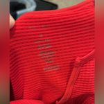 Buckle Red Crop Top with Long Sleeves Photo 1