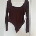 Lululemon Wundermost Ultra-Soft Nulu Square-Neck Long-Sleeve Bodysuit Espresso L Photo 2