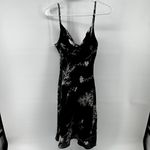 Teeze Me VTG  Slip Dress Cowl Neck Midi Flowy Spaghetti Strap Ruffle Hem Black S Photo 4