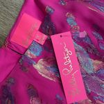 Lilly Pulitzer NWT  Cosita Smocked Waist Silk Blend Dress Pink Acai Berry Size 8 Photo 6