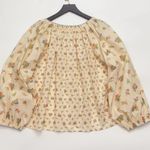 DOEN Cream Floral Blouse S Photo 2