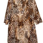 Chico’s Women's Brown White Animal Print V Photo 0