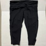 Lululemon  Cropped Legging 6 Run For Your Life Black & Gray Ruched Detail Photo 3