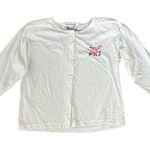 Work in Progress Women's Vintage Ivory Floral Embroidered Blouse Size L Size L Photo 0