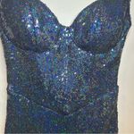 B Darlin B. Darlin Navy Sequin Sweatheart Homecoming Mini Dress. Size: 3/4. Photo 4