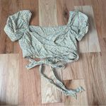 Planet Blue Floral Puff Sleeve Wrap Top XS Photo 1